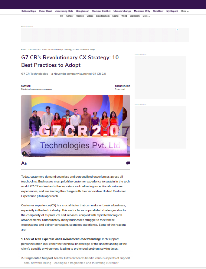 G7 CR’s Revolutionary CX Strategy: 10 Best Practices to Adopt